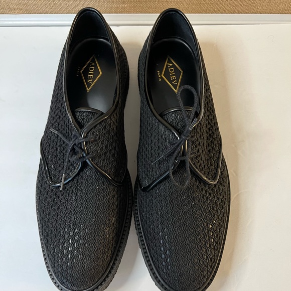 ADIEU PARIS TYPE 1 DERBY SHOE IN BLACK PERFORATED FABRIC Size 45 (US 12) - Picture 4 of 15